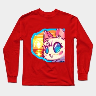 Sunset cat Long Sleeve T-Shirt